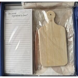 Erin Condren Kitchen Gift Set Recipe Pad Grocery Pad Tea Towel Serving Board Pen